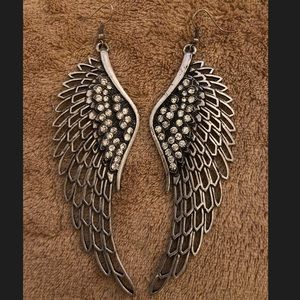 Angel wing earrings with gems!